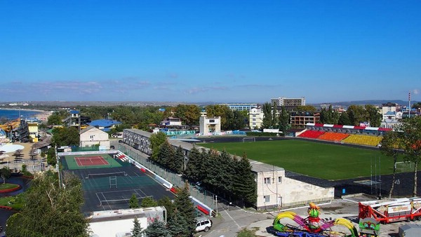 Вид сверху на стадион Спартак в Анапе